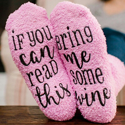 

1 Pair Funny Kids Girls Socks If You Can Read This Socks Pink Terry Cake Socks