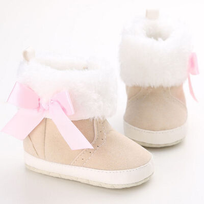 

Winter Baby Shoes Newborn Infant Bowknot Fleece Snow Boots Toddler Warm Booties Moccasins TQ