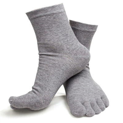 

Casual Breathable Mens  Five Finger Toe Socks Solid Long Ankle Cotton Socks New PY6