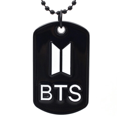 

KPOP BTS Bangtan Boys Same Paragraph Necklace Military Pendant Long Necklace Simple Elegant Male Female Necklace Gifts for Fans