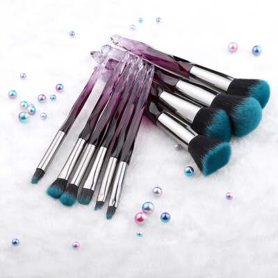 

10pcs Crystal Handle Makeup Brushes Set Loose Powder Eyeshadow Foundation Lip Blush Brush Kit Beauty Makeup Set