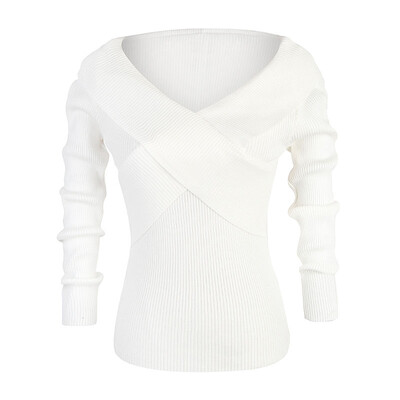 

Autumn V-Neck Slim Knit Sweater Wild Casual women\ Knit Sweater