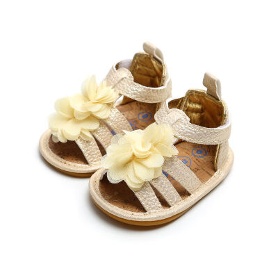 

Flower Girl Shoes Newst Summer Baby Girl Sandals 0-18M Fashion Flowers Non-slip Newborn Baby Sandals Rome Style