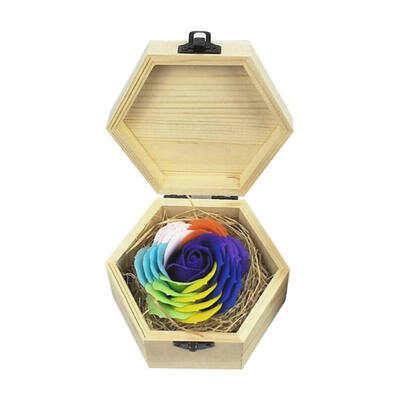 

Multi-Color Artificial Rose Soap Flower with Wooden Gift Box for Valentines Day Mothers Day Birthday Gift Dating essentials