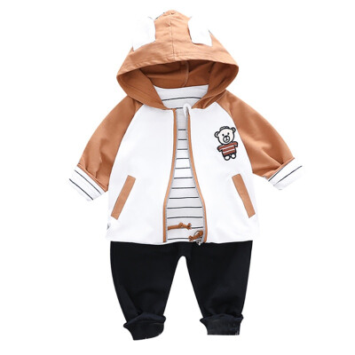 

Autumn Baby Boy Girl Cute Long Sleeve Striped Print T-shirt Hoodie Cartoon Sweatshirt Trousers Casual Outfits