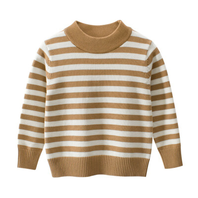 

Boys Girls Casual Sweaters Pullover Knitted Long Sleeve Striped Kids Autumn Winter Tops Clothes