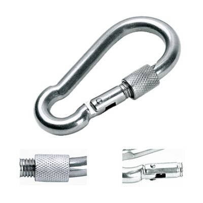 

Stainless steel hooded spring hook with nut safety hook carabiner insurance buckle chain buckle rope buckle