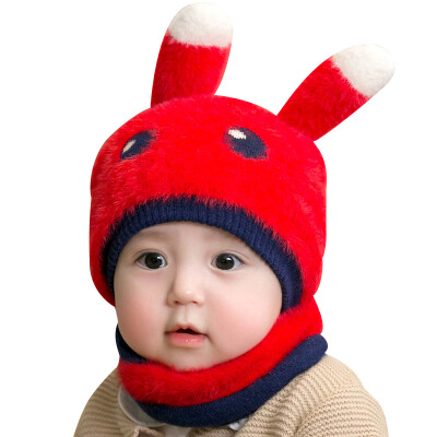 

Bunny Baby Winter Warmer Scarf Cartoon Ear Design Hat Infant Cotton Collar Scarves Neckerchiefs Headwear Set