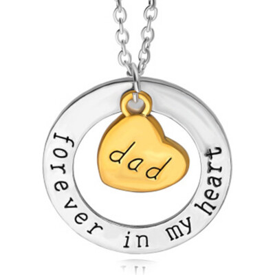 

Family Jewelry Silver&Gold Two Tones Mom Dad Uncle Aunt Brother Sister Son Daughter Forever In My Heart Necklace