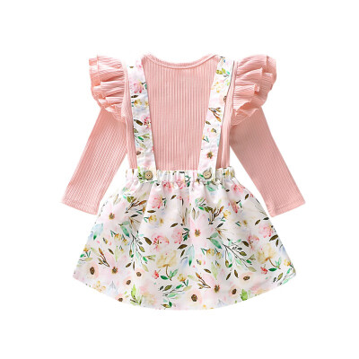 

Newest baby girl clothes Spring Autumn Long Sleeve O-Neck Romper Print Dress Toddler baby girl clothing set kiz bebek giyim