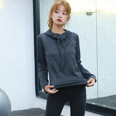 

Clothing Long-sleeved Shirt Summer Sweat-absorbent And Quick-drying Ladies Sportswear Fitness Hooded T-shirt