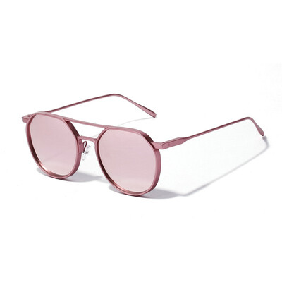 

Mirror Flat Lense Women Cat Eye Sunglasses Classic Brand Designer Twin-Beams Rose Gold Frame Sun Glasses for Women