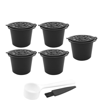 

Reusable Coffee Capsule With Filter Lid Plastic Coffee Capsule Portable Black Coffee Capsule Set For Nestle