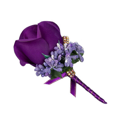 

Wedding Accessories Simulation Single Rose With Diamond Bride Groom Wedding Boutonnieres