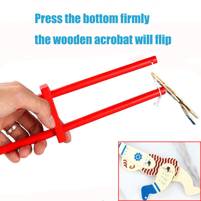 

YIWULAStress Reliever Children Educational Creativity Funny Wooden Acrobat Flip Toys