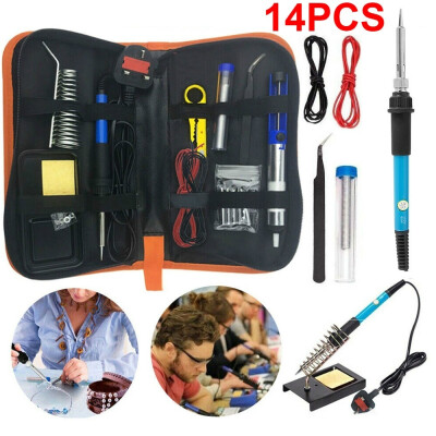 

14PCS 110V220V 60W Adjustable Temperature Electric Welding Soldering Iron With Iron Stand Tool Kit