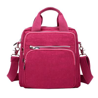 

Women Waterproof Zipper Tote Handbag Nylon Shoulder Bag Outdoor Travel Backpack