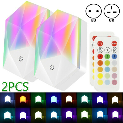 

2PCS LED Night Light 16 Color RGB Remote Control Dimmable Night Light Socket for Baby Child Bedroom Corridor