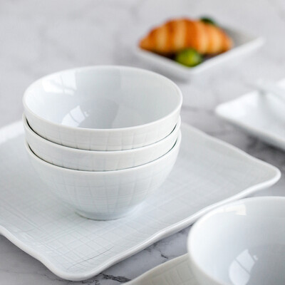 

Beijing Tokyo Bean Green Glaze Ceramic Cutlery Set Bowl 45 Inch Rice Bowl Noodle Bowl 4 Pack