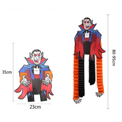 

Adjustable Length Paper Hanging Ghost Spider Pumpkin Face Zombie Hanger Halloween Decoration Prop