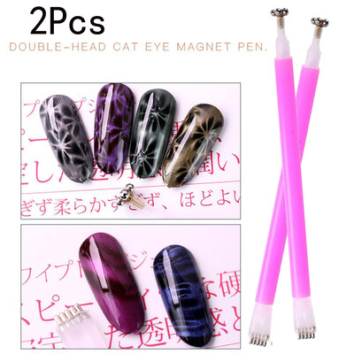 

〖Follure〗2Pcs Double Head Magnet Stick Tool For 3D Magnetic Cat Eye Gel Magic Nail Art