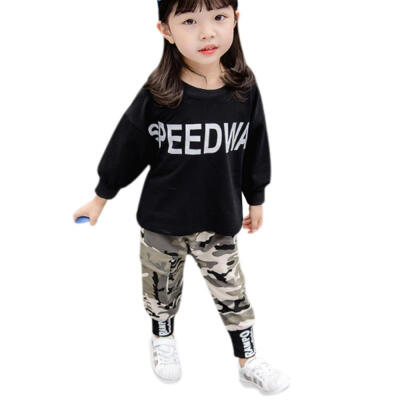 

Autumn Fashion Set Baby Girls Set Long Sleeve Letters Cartoon Printing Sweatshirt TopsFloral Pants Trouser Costume Set