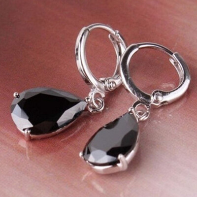 

Charming Water Droplet Cut Amethyst Dangle Drop Earrings Wedding Jewelry