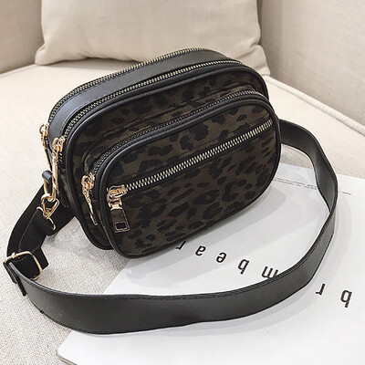 

Tailored Womens Fashion Leopard Waist Waterproof Bag Shoulder Bag Double Zipper Bag