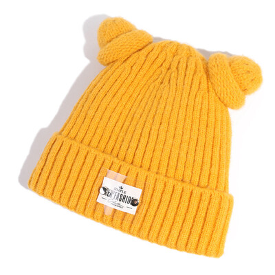 

Hat lady autumn&winter cute hundred tied wool hat Korean letter paste cold hat students warm knitted hat