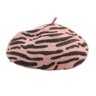 

Women French Style Leopard Print Wool Soft Winter Warm Beret Beanie Hat