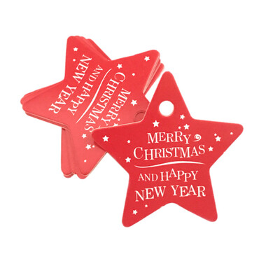

Tailored 100Pcs Star Santa Claus Christmas Tag Candy Bag Decoration Gift Hang Tags