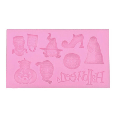

Halloween Pumpkin Witch High Heels Silicone Fondant 3D Cake Mold Cupcake Candy Chocolate Decoration Baking Tool