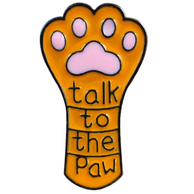 

Cute Cat Claw Dog Claw Brooch Talk To The Paw Orange Pet Paw Pin Jeans Leather Badge Kid And Friend Gift