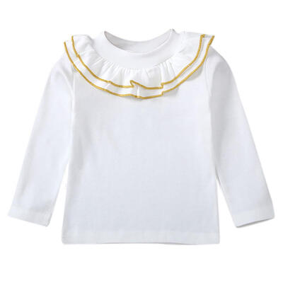 

New Autumn Baby Girl Long Sleeve Cotton T-Shirts Kids Solid Printed Tops Tees Casual Blouse