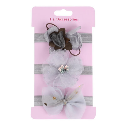 

Pack Of 3 Children Toddler Baby Girl Cute Lace Stretch Sequin Bow Elastic Headband Molding Hair Band Accessories