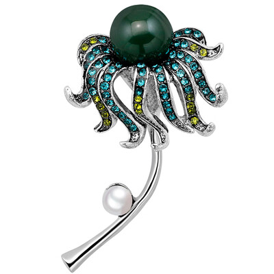 

Household OFD Crystal Rose Insect Plants Rhinestone Brooch Decoration Collection Gift