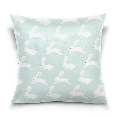 

ALAZA Throw Pillow Cover 16 X 16 inch Christmas Gift Cushion Cover with Bunny Pattern Printed Pillowcase