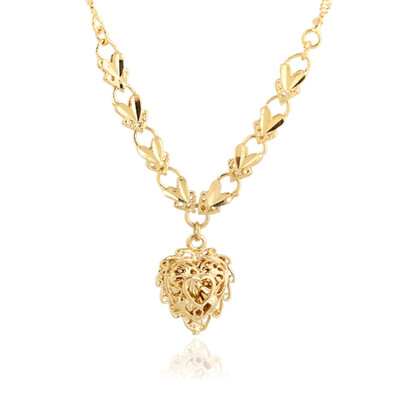 

Fashion Gold Filled Filigree Heart Pendant Chain Women Necklace Jewelry Gift Personality