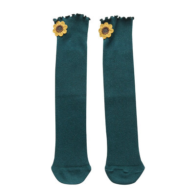 

Baby Girls Casual Knee High Socks Tube Ruffled Flower Design Infants Toddlers Stockings
