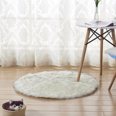 

Gobestart Wool Imitation Sheepskin Rugs Faux Fur Non Slip Bedroom Shaggy Carpet Mats
