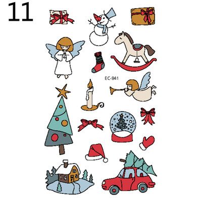 

Cartoon Christmas Elements Waterproof Temporary Tattoo Stickers Children Gift