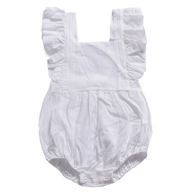 

Summer Newborn Baby Girls Solid Print Jumpsuit Sleeveless Infant Casual Bodysuit Outfits Cotton Blend Baby Clothing