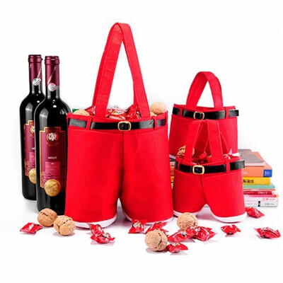 

Santa Pants Candy Bag Christmas Decorations For Home Xmas Sack Cute Children Gift Wedding Present Gift Holder Wine Bottle Bag