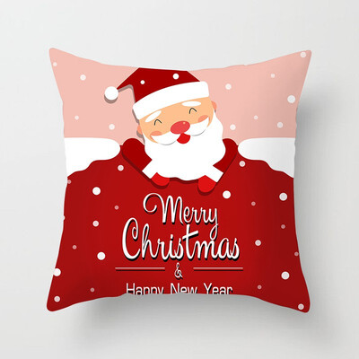 

Gobestart New Christmas Elk Santa Claus Christmas Tree Printing Cushion Home Pillowcase