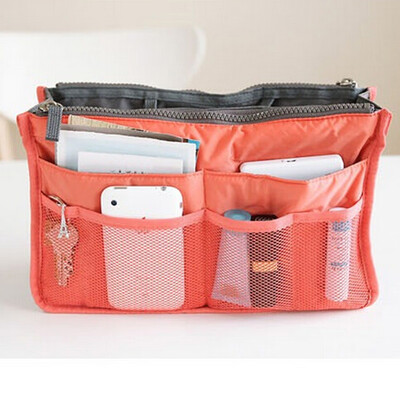 

Gobestart Portable Multifunction Dual Zipper Storage Bag Cosmetic Organizer Holder BU