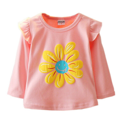 

Autumn Baby Girl T-Shirts Tees Long Sleeve Floral Pattern T-Shirts Kids Tops Casual Blouse Clothing