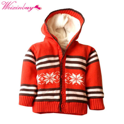 

Cotton plus velvet thick sweater Hooded jacket Newborn Boys Girls Climbing Clothes Christmas Deer Hooded Outwear