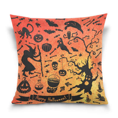 

ALAZA Thanksgiving Throw Pillow Cover 16 X 16 inch Cushion Cover with Halloween Pattern Printed Pillowcase