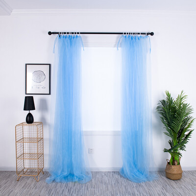 

Gobestart 2Pcs Sheer Curtain Tulle Window Treatment Voile Birthday Wedding Festive Decor