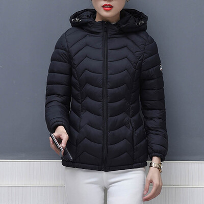 

Toponeto Women Hooded Winter Solid Print Cardigan Button Pocket Long Sleeve Short CoatWom